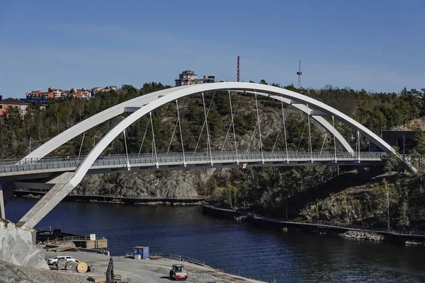 Stockholm Svédország Svindersviksbron Híd Kvarnholmenben — Stock Fotó
