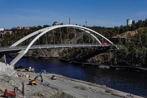 Estocolmo Suecia Puente Svindersviksbron Kvarnholmen — Foto de Stock