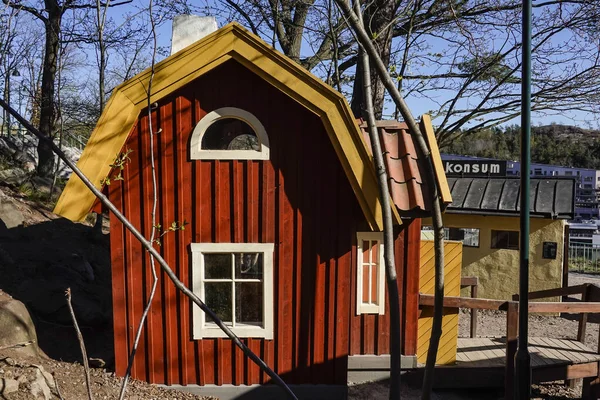 Stockholm Schweden Kinder Auf Einem Spielplatz Kvarnholmen Während Der Corona — Stockfoto