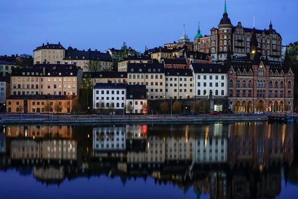 Estocolmo Suecia Mariaberget Amanecer Isla Sodermalm — Foto de Stock