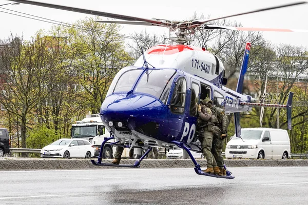 Stockholm Zweden Politie Speciale Eenheden Swat Team Voeren Een Oefening — Stockfoto