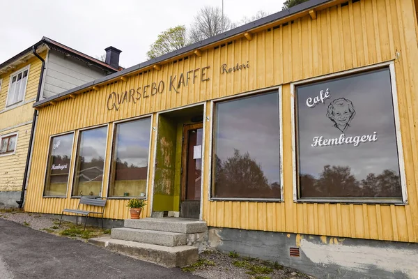 Qvarsebo Sverige Facaden Den Lukkede Qvarsebo Cafe Vinduer - Stock-foto