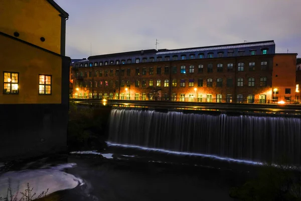 Norrkoping Sweden Views Motala Strom River Old Industrial Mill Section — стокове фото