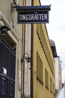 Norrkoping, İsveç İlçe Mahkemesi için bir işaret