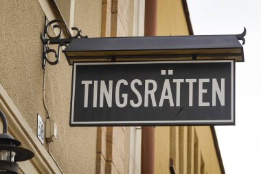 Norrkoping, İsveç İlçe Mahkemesi için bir işaret