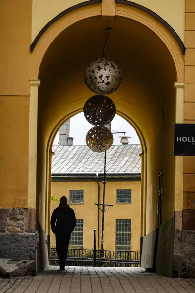 Norrkoping Suecia Los Peatones Que Caminan Antiguo Molino Icónico Sección — Foto de Stock