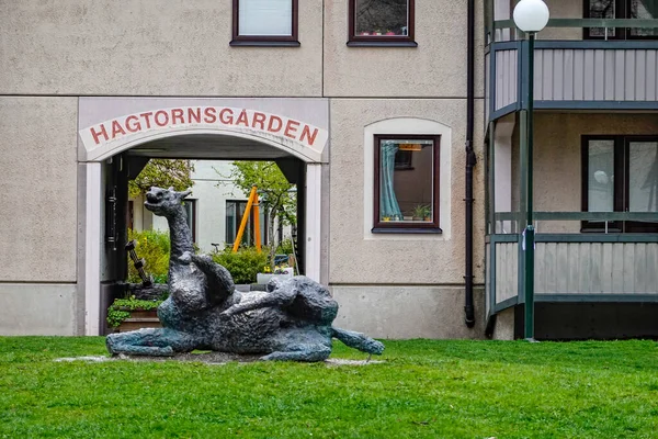 Stockholm Schweden Vorort Enskede Und Der Hagtornsgarden Komplex Mit Einer — Stockfoto