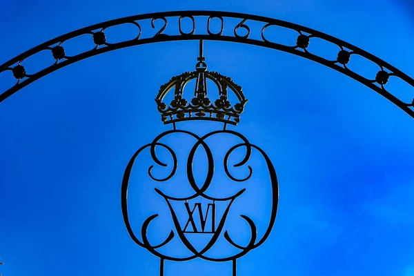 Borgholm Oland Suecia Emblema Del Rey Carlos Gustavo Xvi Palacio — Foto de Stock