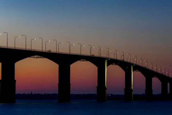 Фарьестад Оланд Швеция Оландский Мост Рассвете — стоковое фото
