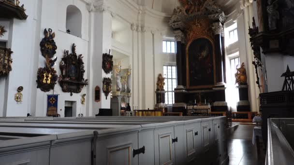 Kalmar Suecia May 2020 Misa Dominical Órgano Tocando Una Catedral — Vídeos de Stock