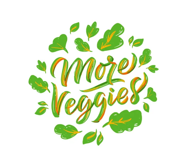 Más frases de letras vegetales, logotipo. Ilustración vectorial. Composición manuscrita — Vector de stock