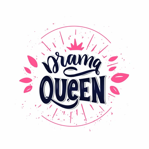 Drama queen logo for girls Stock Vector by ©Lettering_Logo 315991874