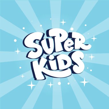 Çocuk bölgesi logosu, afiş, vatozlu süper çocuklar.