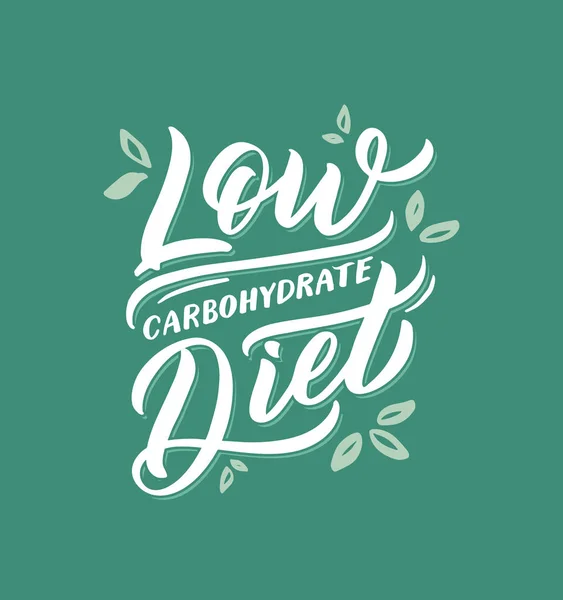 Hand drawn logo phrase for ketogenic diet: Low carbohydrate diet