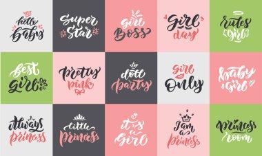 Her zaman Prenses vektör çizimi. Yaratıcı harfler, logolar, pullar, amblemler, etiketler, rozetler, sloganlar, sosyal medya için cümleler