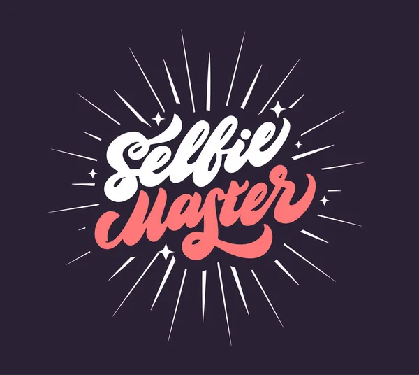 Self photo saying, youth slogan lettering. Selfie master phrase — 图库照片