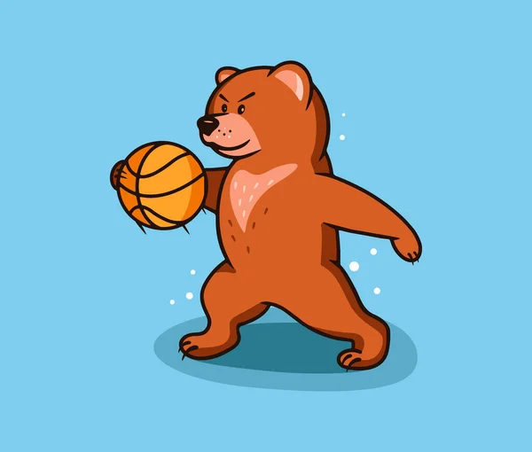 Αρκούδα Αστεία Λογότυπος Άθλημα Λογότυπο Και Έμβλημα Άγριων Ζώων Γκρίζλι — Διανυσματικό Αρχείο