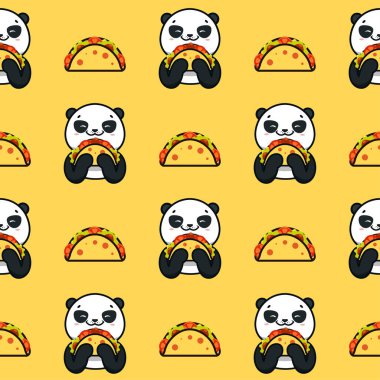 Taco kusursuz desen, doku, iz, panda yüzeyi, sevimli hayvanlar. Meksika yemeği