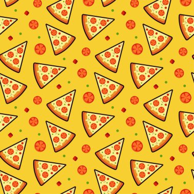 Pizzanın kusursuz deseni, dokusu, baskısı, yüzeyi. İtalyan yemeği.