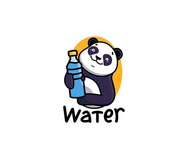 Panda s logem vody. Logotyp s písmeny — Stockový vektor