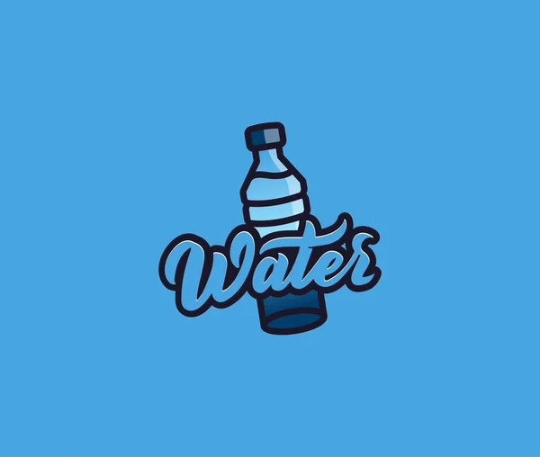 Бутылочная вода, логотип. Логотип с надписью, бейдж — стоковый вектор