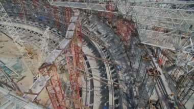 XIAN, Çin - 25 Mart 2019: AERİAL stadyum yapımı, Çin