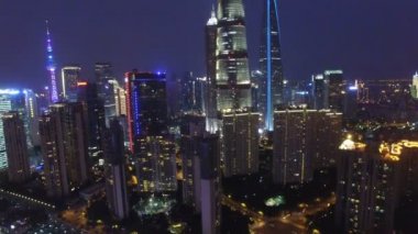 Shanghai Lujiazui Şehir Gece Sahnesi, Çin