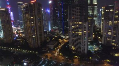 Shanghai Lujiazui Şehir Gece Sahnesi, Çin