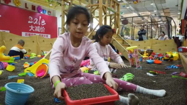 XIAN, CHINA - JAN 06, 2019: children playing in the playground.,China. — Stock Video