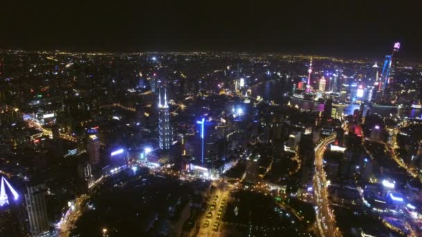 Flygfoto över shanghai city — Stockvideo