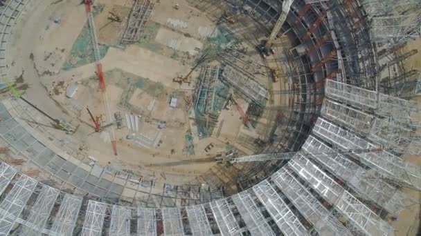 XIAN, CHINE - 25 MARS 2019 : Plan AÉRIEN du stade en construction, Chine — Video