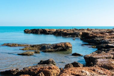 Alcossebre 'deki El Cargador plajı, İspanyol Costa del Azahar' da.