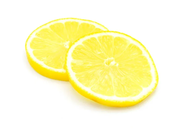 白色背景上的柠檬片 — 图库照片