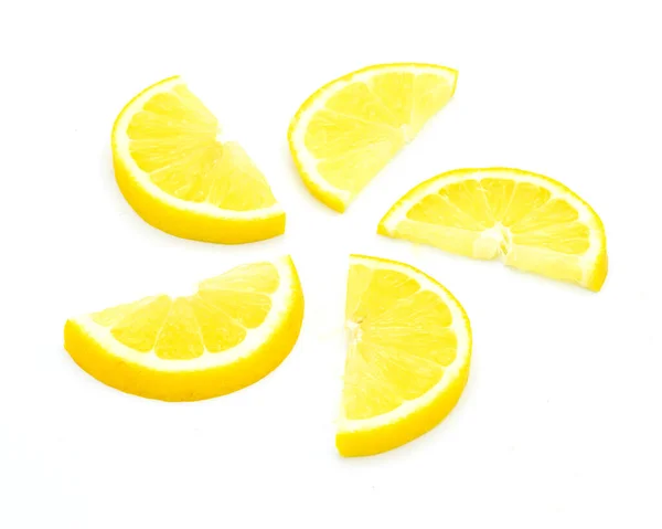 Ломтики Лимона Белом Фоне — стоковое фото