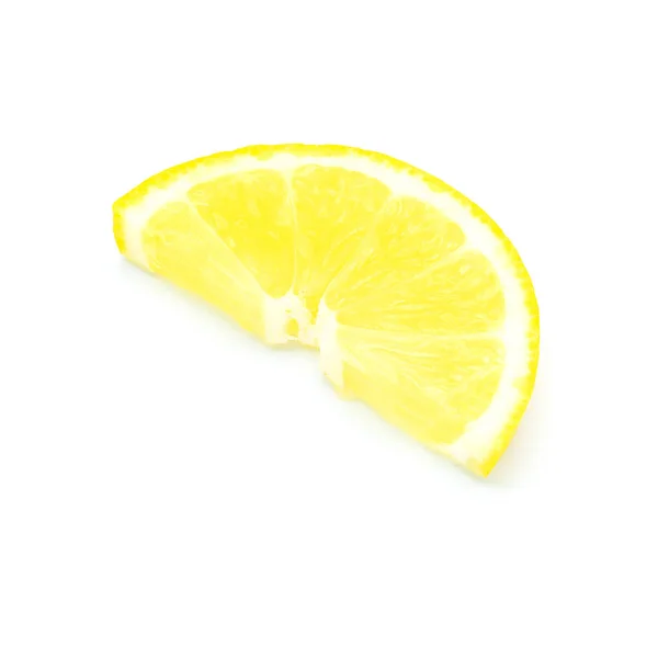 Fetta Limone Fondo Bianco — Foto Stock