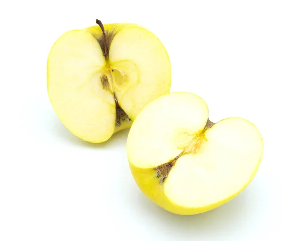 Apple Cut Half White Background — Stock Photo, Image