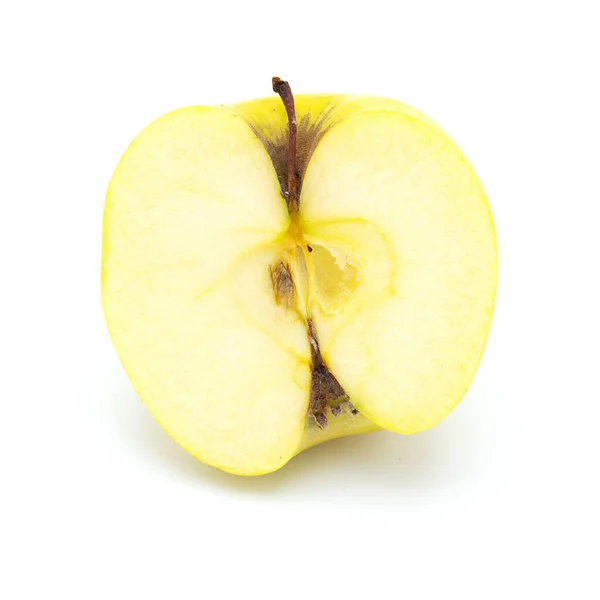 Μισή Μήλο Λευκό Φόντο — Φωτογραφία Αρχείου