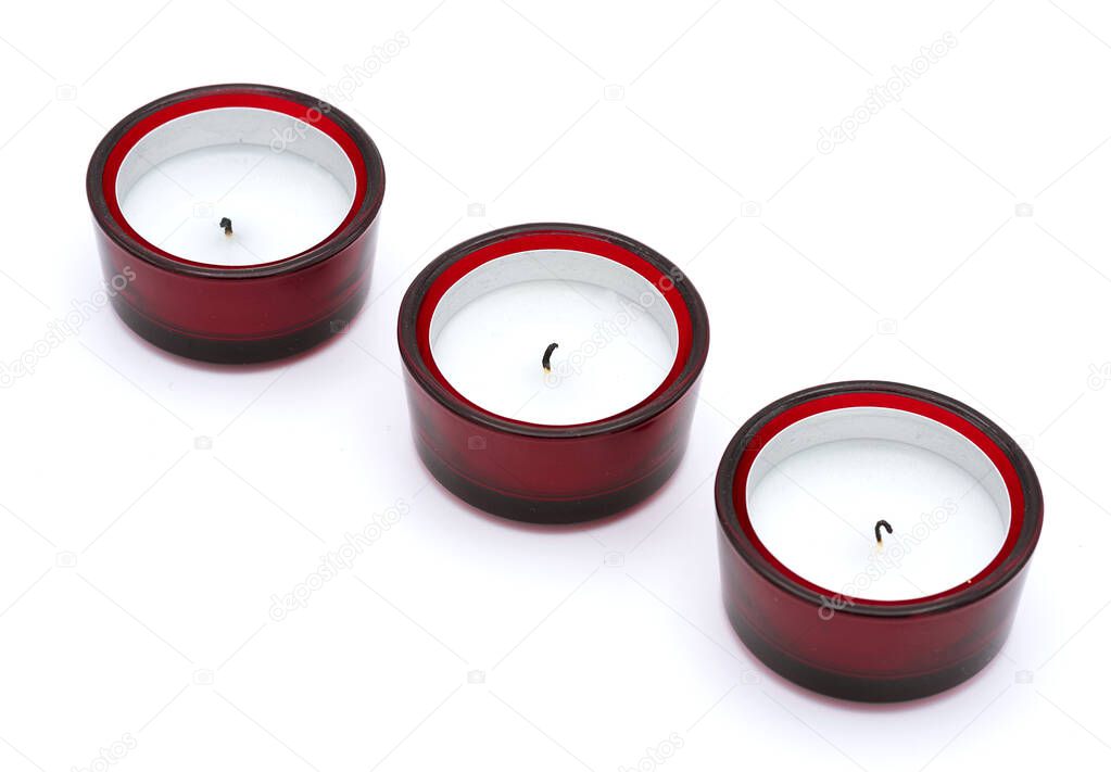 Candles on a white background
