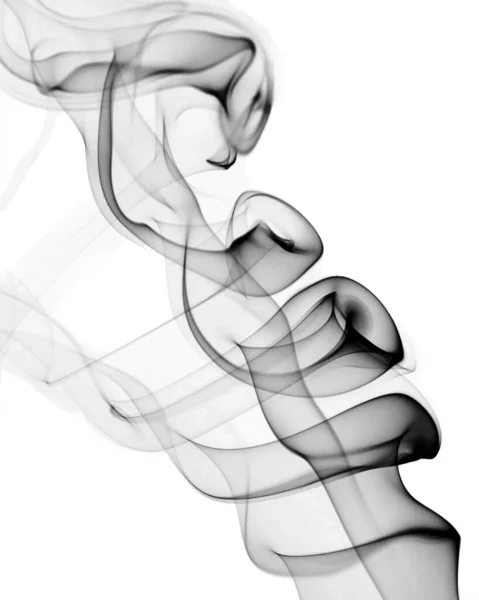 Fumo Nero Sfondo Bianco Design Artistico Astratto — Foto Stock