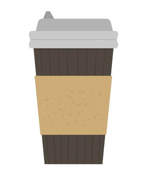 Ilustración plana vectorial de taza de café para llevar. Comida rápida caliente — Vector de stock