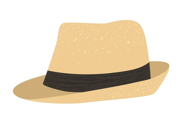 Ilustração plana vetorial de um chapéu de verão retrô masculino. Brilhante c —  Vetores de Stock