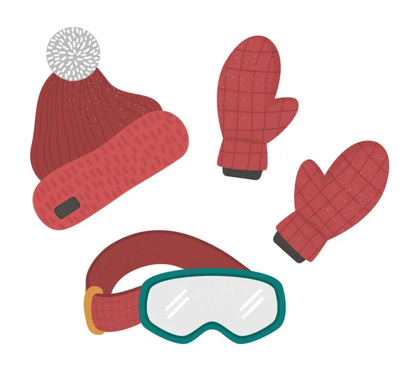 Vektor-Kleidung für Wintersportaktivitäten. Sammlung von Kl — Stockvektor