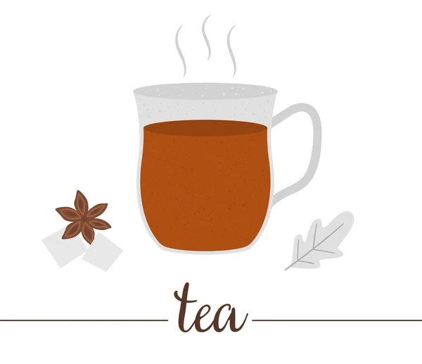 Ilustración vectorial de té aislado sobre fondo blanco. Invierno — Vector de stock