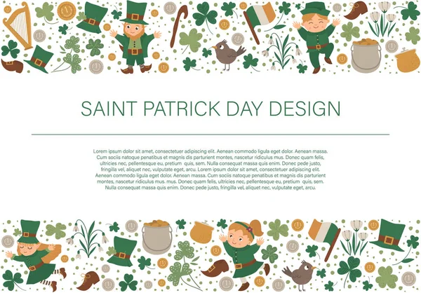 Vector Saint Patricks Day горизонтальний макет рамкового кордону — стоковий вектор