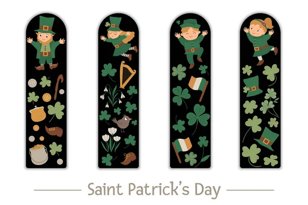 Vector Saint Patricks Day набір книжкових знаків для дітей — стоковий вектор