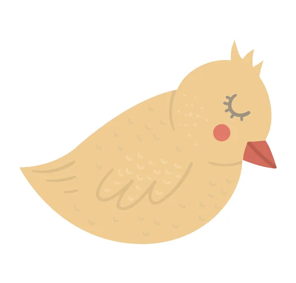 Vector funny sleeping chick isolated on white background. Spring — Stock Vector