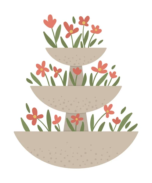 Vektor illustration av steg blomma säng. Trädgård dekorativa sto — Stock vektor