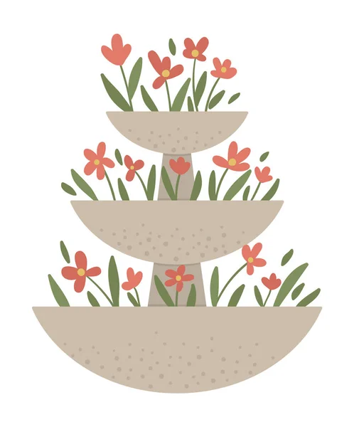 Ilustração vetorial do canteiro de flores escalonado. Jardim decorativo sto — Vetor de Stock