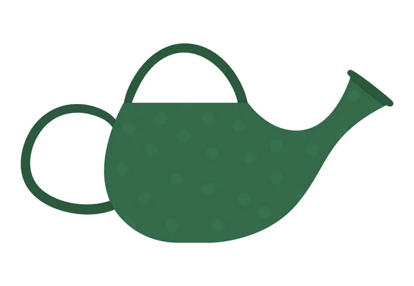 Vector flat trendy green watering can. Garden equipment isolated — 스톡 벡터