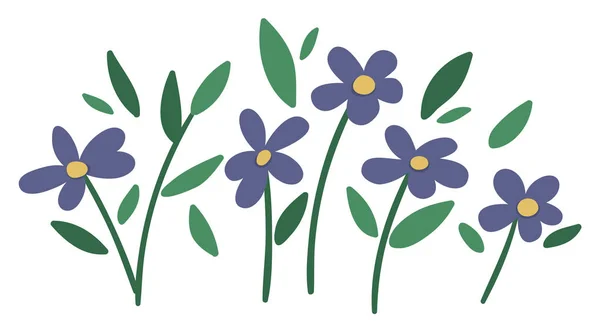 Εικονογράφηση διάνυσμα του μωβ ρυθμίσεις λουλούδι. Διακόσμηση κήπου — Διανυσματικό Αρχείο